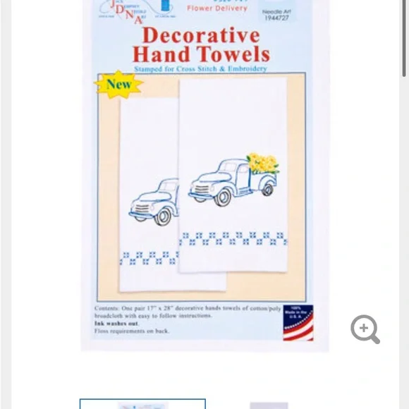 Decorative Hand Towels - White with Yellow Beehive Design - Picture 3 of 15